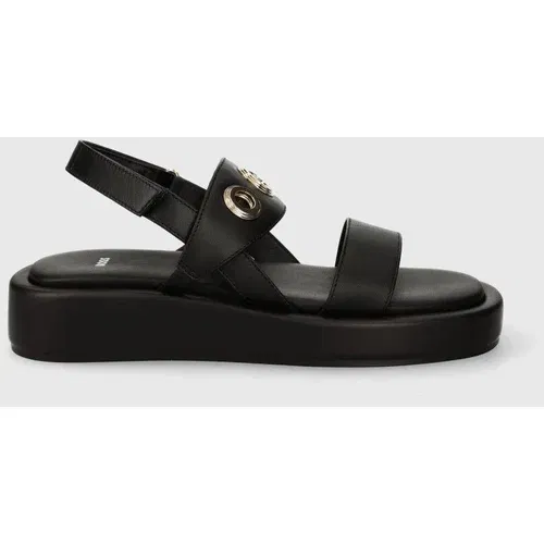 Boss Kožne sandale Scarlet za žene, boja: crna, s platformom, 50513299