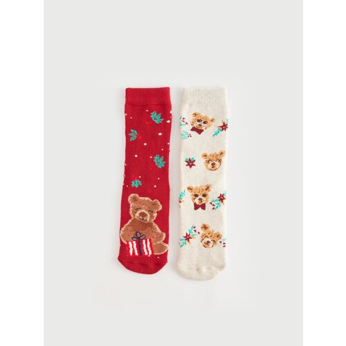 LC Waikiki 2-Piece Christmas Themed Girls&amp;#039; Towel Socks Slike