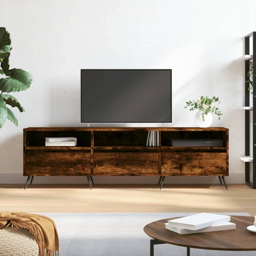 VidaXL TV omarica dimljeni hrast 150x30x44,5 cm inženirski les Slike