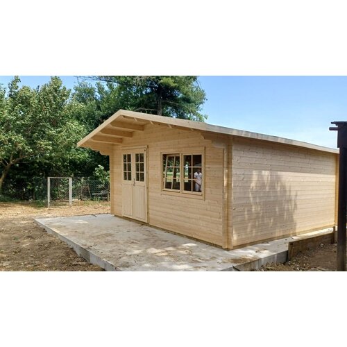 Male kuće Drvena vrtna kuća ENZO D 500 &amp;times; 500 cm sa &amp;scaron;indrom Slike