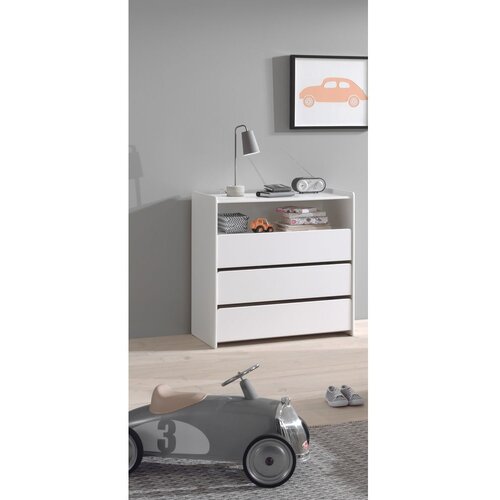Vipack Bela nizka otro&amp;scaron;ka komoda iz masivnega bora s previjalnim pultom 90x106 cm KIDDY &amp;ndash; Slike