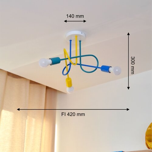  LED dečiji plafonski luster OXFORD 3xE27/15W/230V Slike