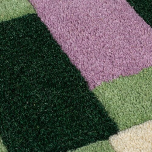 Flair Rugs zelen/vijoličen ročno tkan volnen tekač 60x230 cm kai wool border &amp;ndash; Slike