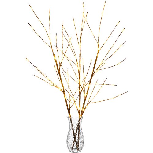  LED bakrena ukrasna božićna grana 3 kom. Smeđa 62 cm Čelik Slike