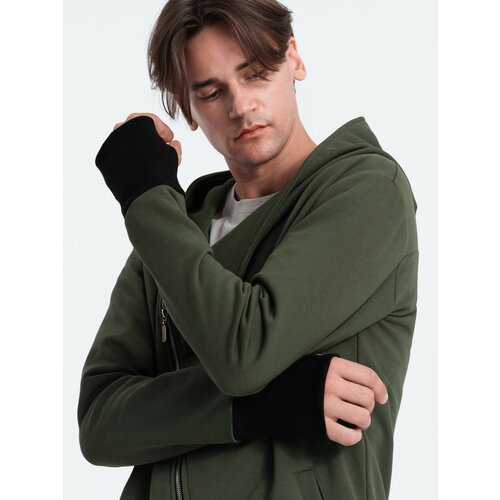 Ombre Asymmetrical men's sweatshirt with a spacious hood NANTES Slike