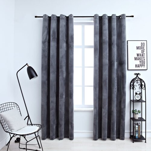 vidaXL Zavjese za zamračivanje 2 kom baršunaste antracit 140 x 175 cm Cijene