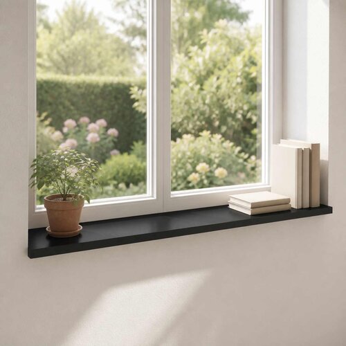  Prozorske klupice 2 kom. Crna 90 x 40 x 2 cm Čvrsto drvo bukve Cijene