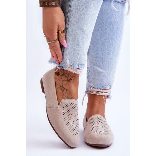 Kesi Suede comfortable loafers Beige Giovana Slike