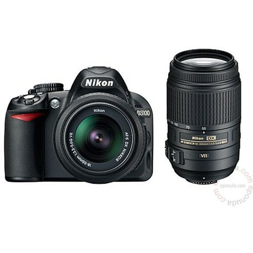 Nikon D3100 + 18-55mm VR + 55-300mm VR digitalni fotoaparat Slike