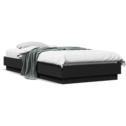 vidaXL Okvir za krevet s LED svjetlima crni 100 x 200 cm