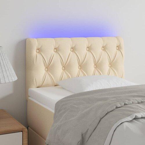  LED uzglavlje krem 80 x 7 x 78/88 cm od tkanine Cijene