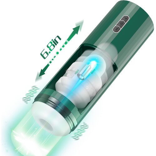 Paloqueth Automatic Blowjob Stroker with Textured Sleeve Thrusting & Vibrating Cene