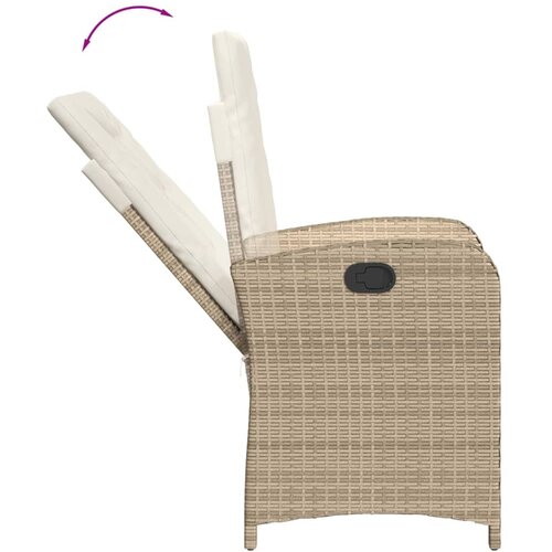  7-dijelni vrtni blagovaonski set od poliratana s jastucima bež 200 cm table length Slike