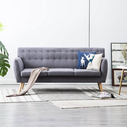 VidaXL Kavč trosed z oblogo iz blaga 172x70x82 cm svetlo siv Slike