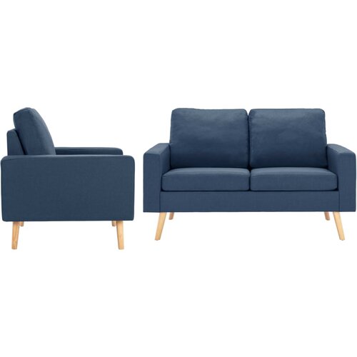  2-dijelni set sofa od tkanine plavi Cene