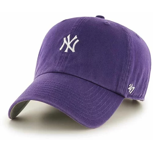 47 Brand Bombažna bejzbolska kapa MLB New York Yankees vijolična barva