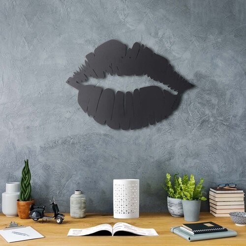 Wallity Zidna dekoracija Lip, 35 x 49 cm, Crna Cene
