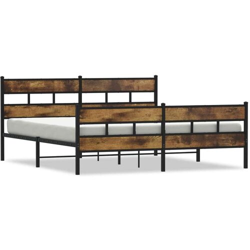 VidaXL metalni okvir kreveta bez madraca boja hrasta 180x200 cm Slike