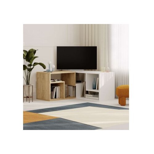Hanah home tv polica glis sapphire oak white Slike