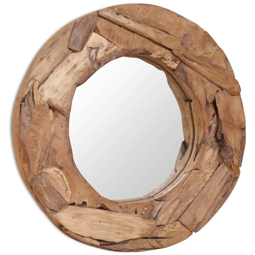 vidaXL Okrasno ogledalo tikovina 60 cm okrogle oblike, (20798230) Cene
