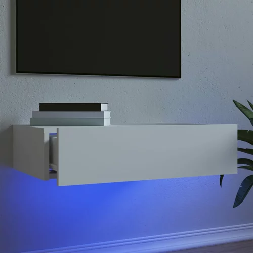 TV ormarić s LED svjetlima bijeli 60 x 35 x 15,5 cm