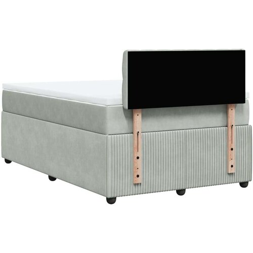 VidaXL Box spring krevet s madracem svjetlosivi 120x200 cm bar&amp;scaron;unasti Slike