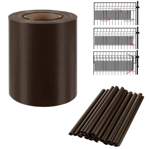 TIMMLUX trak za panelno ograjo za zaščito zasebnosti 450g/m2 19cm x 35m + 20 sponk rjav Cene