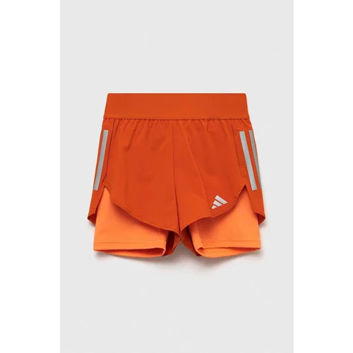 Adidas Dječje kratke hlače G RUN 2in1 SHO boja: narančasta, s tiskom, podesivi struk