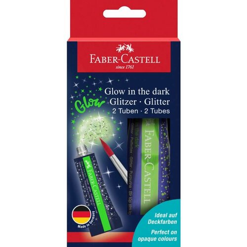 Faber_castell FABER CASTELL Glitter glow in the dark tube 2x12ml 125092 Slike