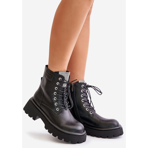GOE Warm Leather Ankle Boots Workers For Women With Zirconia Cijene