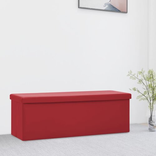 VidaXL Sklopivi klupa za pohranu crvena boja vina PVC Slike