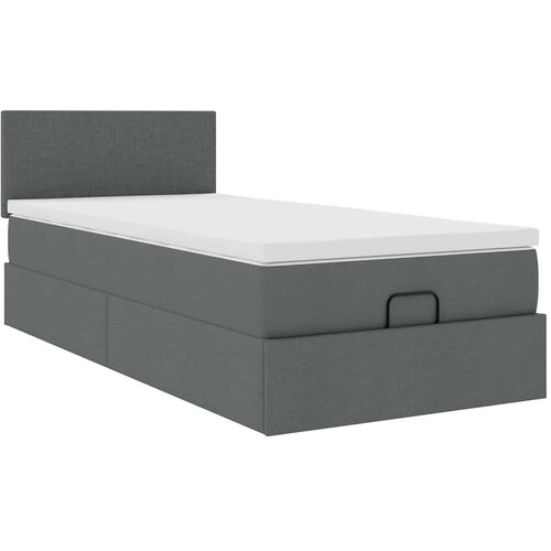 VidaXL otomanski okvir kreveta s madraca tamnosivi 80x200cm od tkanine Slike