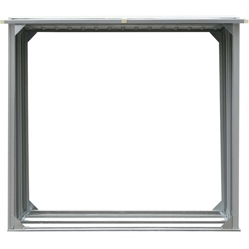  Vrtna ostava za drva od pocinčanog čelika 172x91x154 cm siva Slike