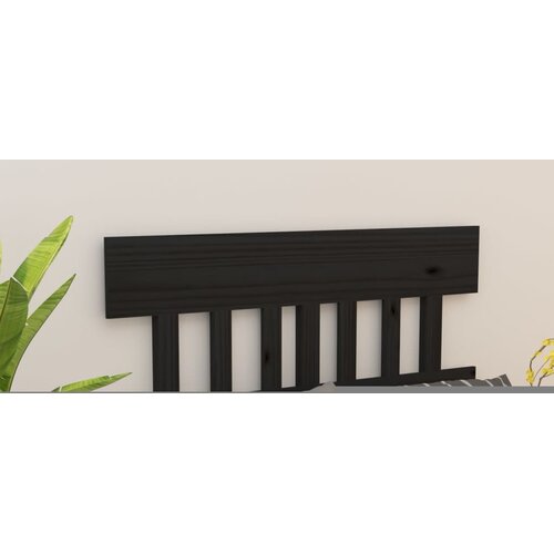  Uzglavlje za krevet crni 123,5x3x81 cm od masivne borovine Slike