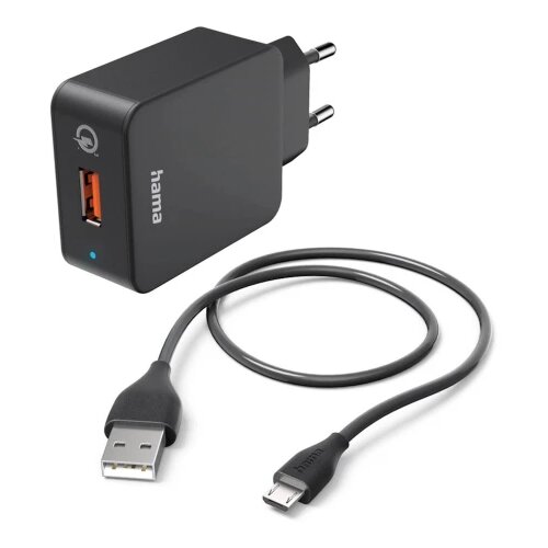 Hama Punjač set, micro USB 19,5W, 1,5m crni Slike