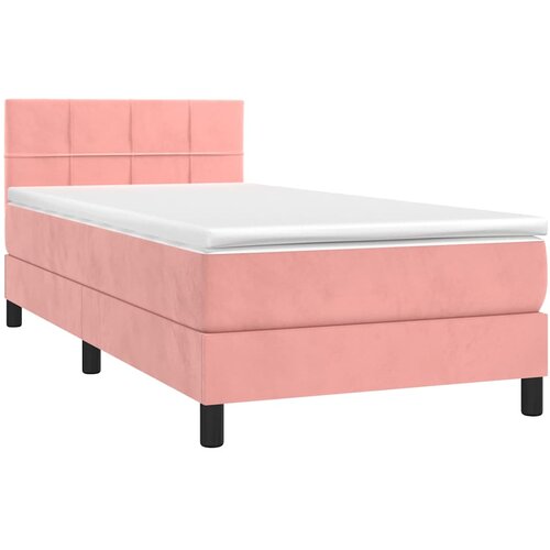  box spring s madracem LED ružičasti 90x200 cm bar&amp;scaron;unasti Slike
