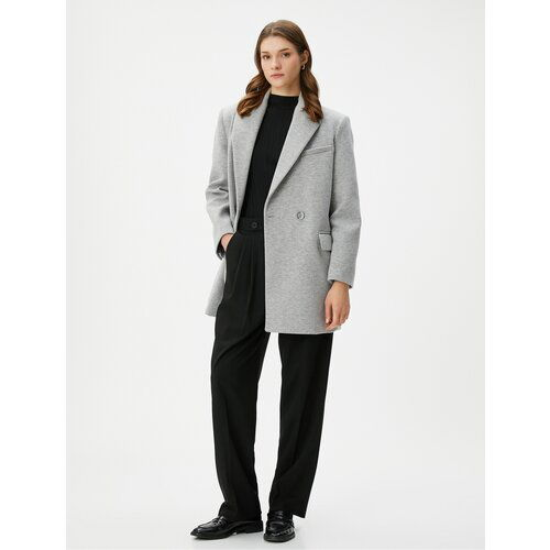 Koton Double Breasted Coat Buttoned Pocket Detailed Cene