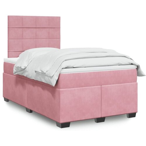 vidaXL Box spring krevet s madracem ružičasti 120 x 200 cm baršunasti Cijene