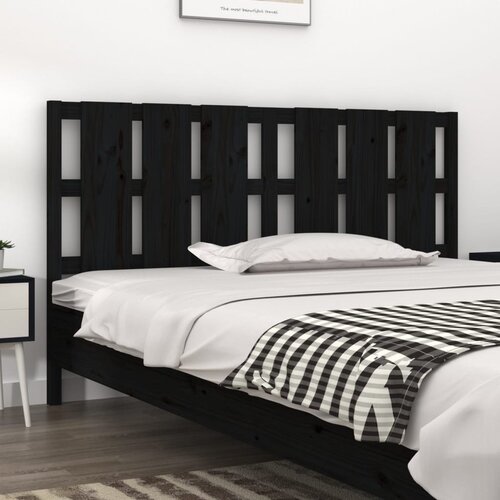 VidaXL Uzglavlje za krevet crno 165,5 x 4 x 100 cm od masivne borovine Slike
