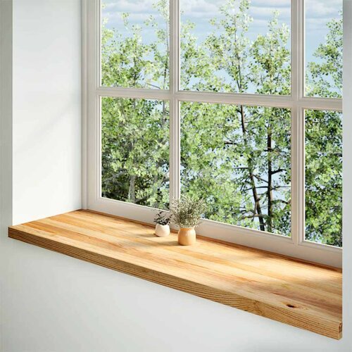  Prozorske klupice 2 kom svijetlosmeđe 140x40x2 cm masivne hrast Slike