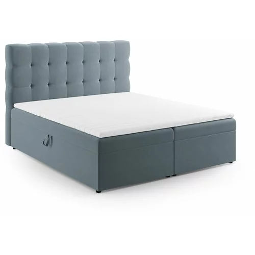Cosmopolitan Design Svijetlo plavi boxspring krevet s prostorom za odlaganje 160x200 cm Bali –