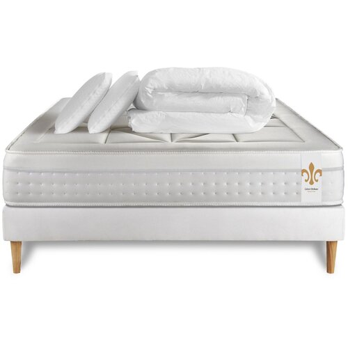Litier Deluxe Kompletni paket za posteljo - Vzmetnica 140x190 cm + Vzmetni okvir z letvami (v kompletu) + 2 vzglavnika + Prevleka - Vingt-Huit, (21613518) Cene