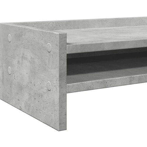  Stalak za monitor siva boja betona 42x24x16 cm drveni Slike