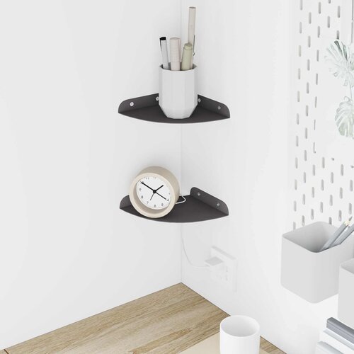  Lebdeća polica s policom s pohranom 2 pcs Crna 15 x 15 x 2 cm Cijene