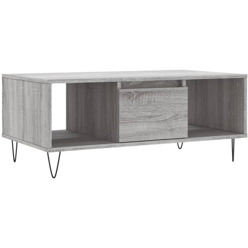 Maison Chic Klubska mizica - kavna mizica - Nizka mizica siva sonoma 90x50x36,5 cm inženirski les, (21752550) Slike