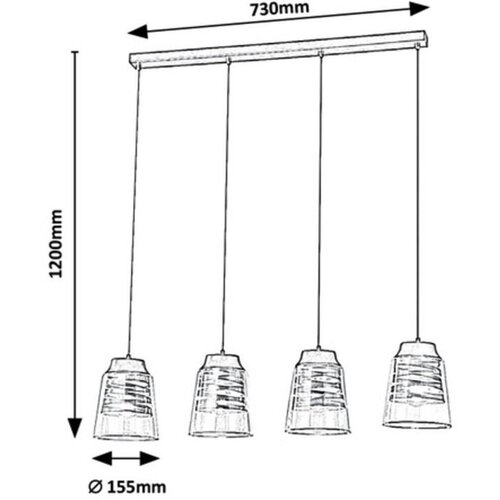 Rabalux zenaida, visilica E27 4x60W,m. Slike