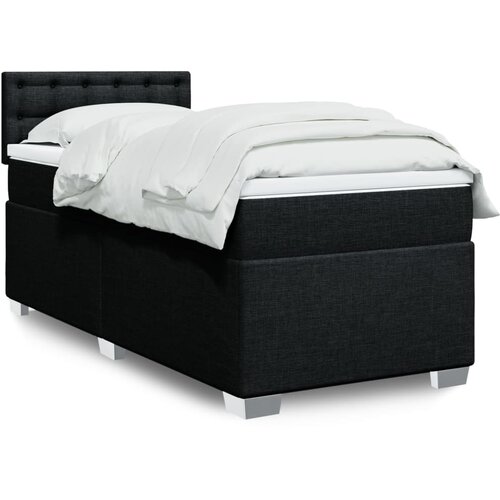 vidaXL Box spring krevet s madracem crni 80 x 200 cm od tkanine Cene