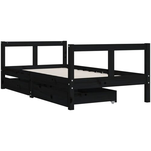  Okvir za dječji krevet s ladicama crni 80 x 160 cm od borovine Slike