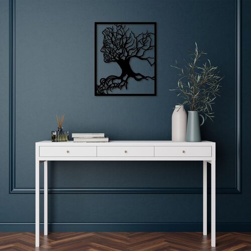 Wallity Zidna dekoracija Čovječuljak Drvo - 262, 50 x 58 cm, Crna Cene
