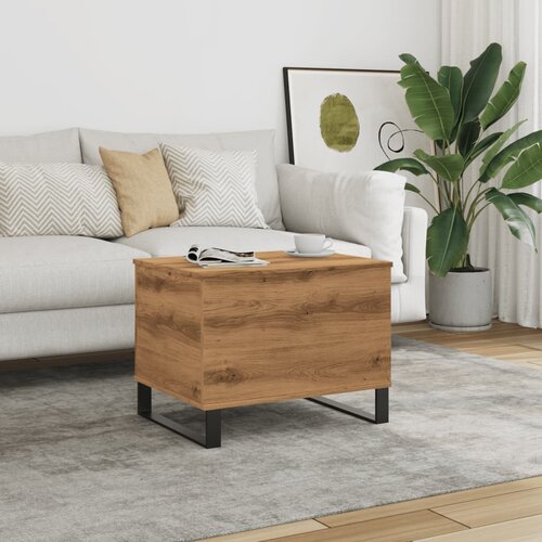 vidaXL Klubska mizica artisan hrast 60x44,5x45 cm inženirski les Cene